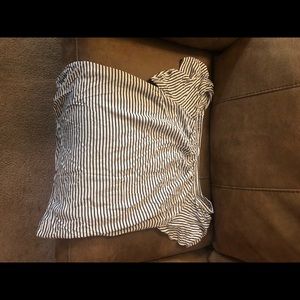 Torrid off the shoulder navy stripe short sleeve 3